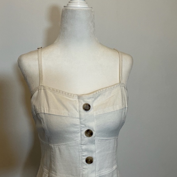 Universal Thread White Button-Front Linen Midi Dress Size Large - Picture 7 of 13